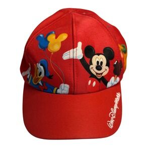 Disney Parks Mickey Mouse Baseball Hat Red Walt Disney World Pluto Donald Duck